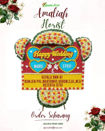 Karangan Papan Bunga Pernikahan di Jombok